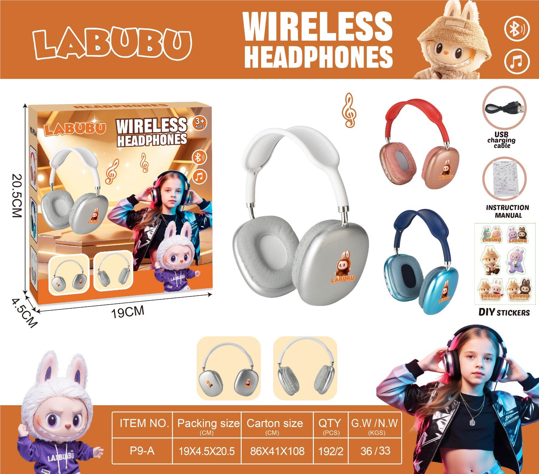 MP3 Bluetooth наушники La.Bu.Bu, оптом