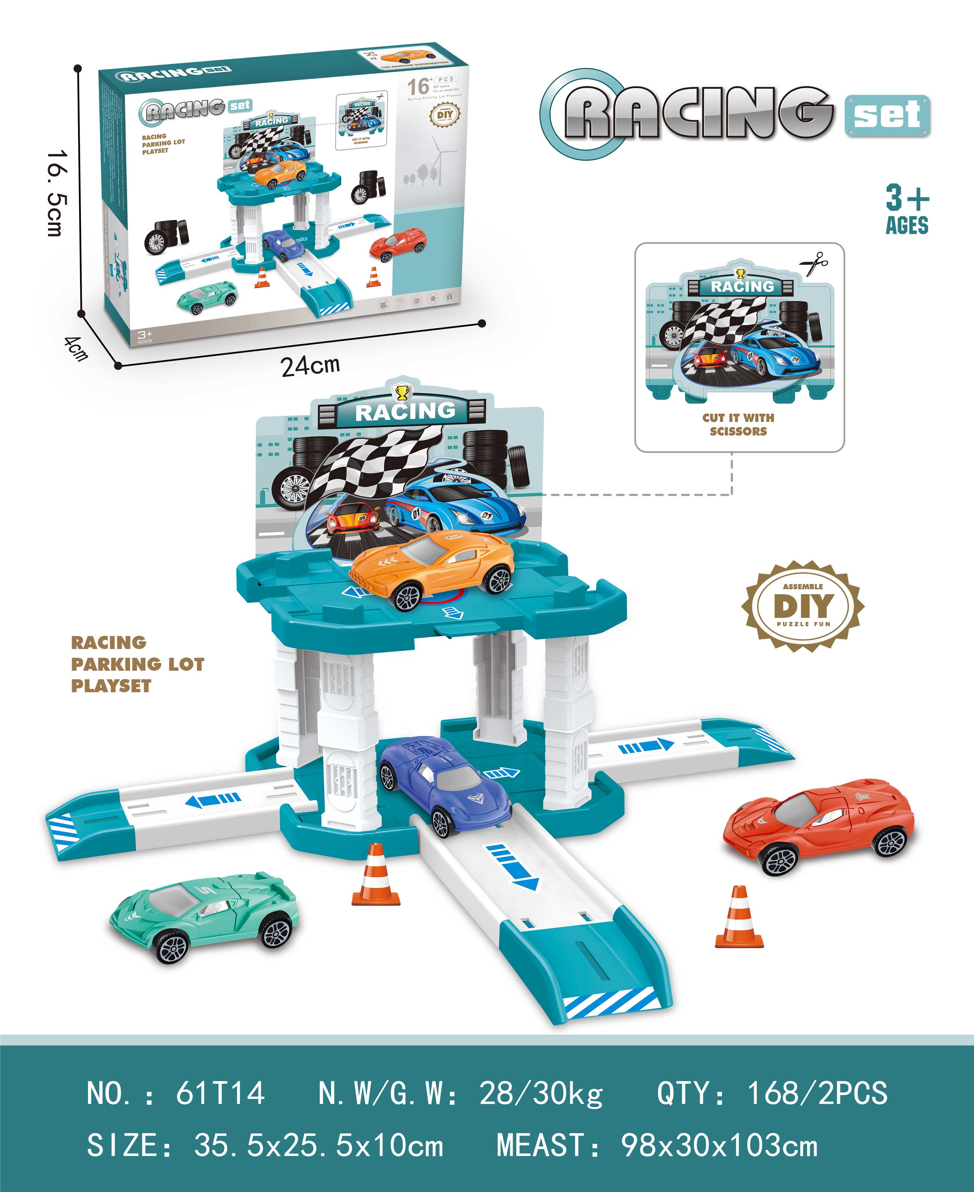 Парковка-трек Racing Car DIY, сборная, с машинкой