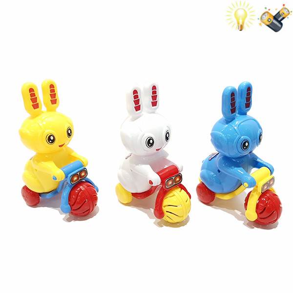 Заводная игрушка Трицикл с кроликом, свет