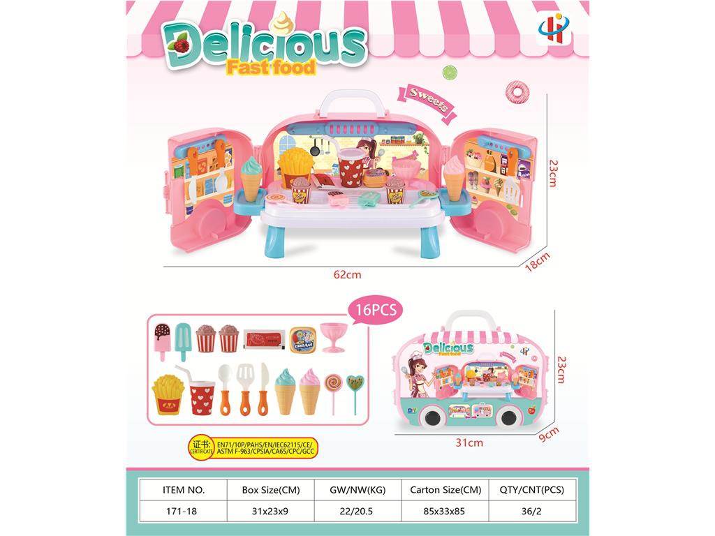 Игровой набор "Фастфуд-автобус": кухня, посуда, ролевые игры