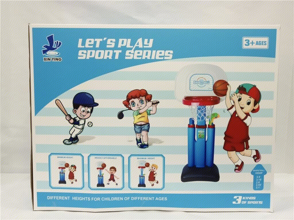 Игровой центр 4 в 1: баскетбол, футбол, кольца, гольф