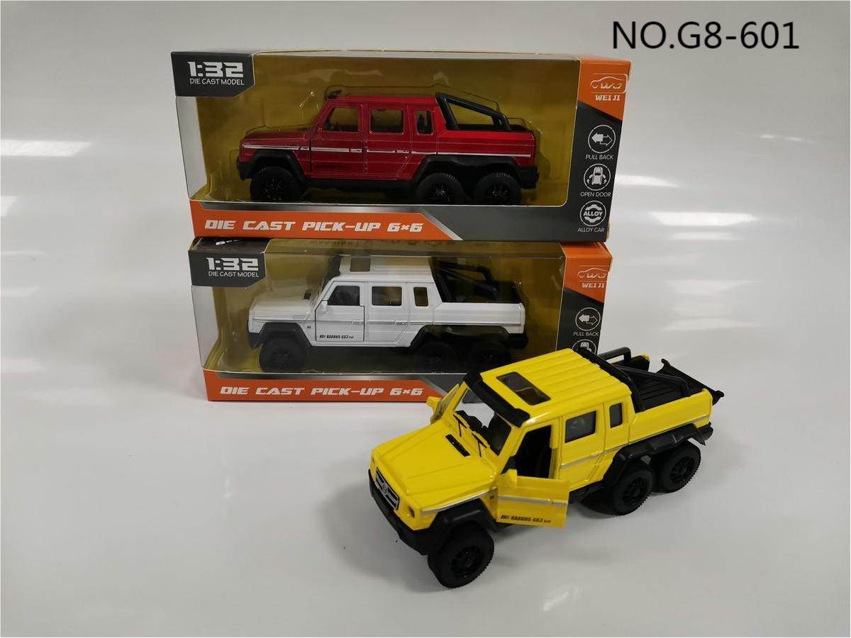 Металлическая модель Mercedes Pickup 1:32, 6-колесный, со светом и звуком