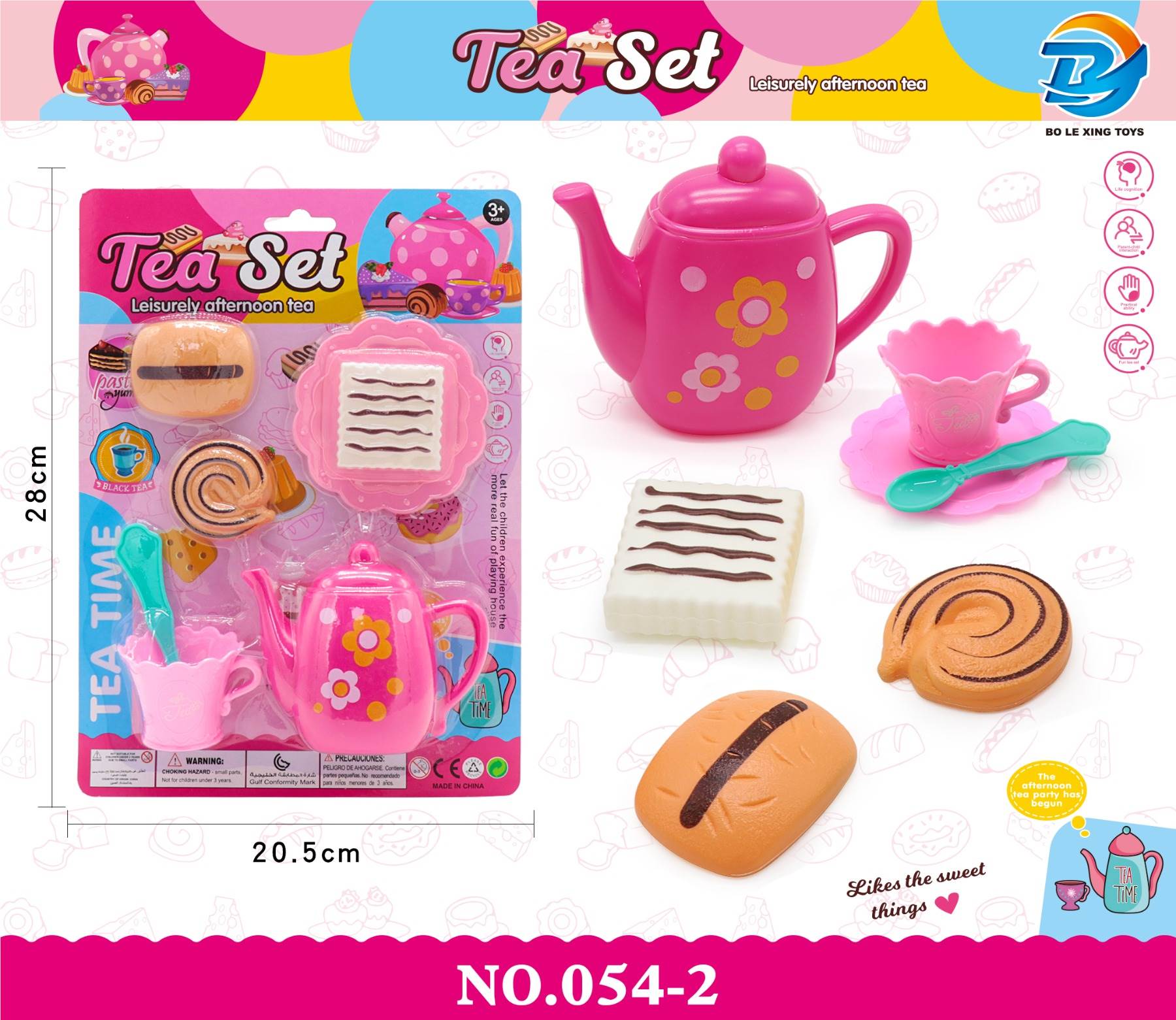 Игровой чайный сервиз с продуктами, сюжетно-ролевая игра