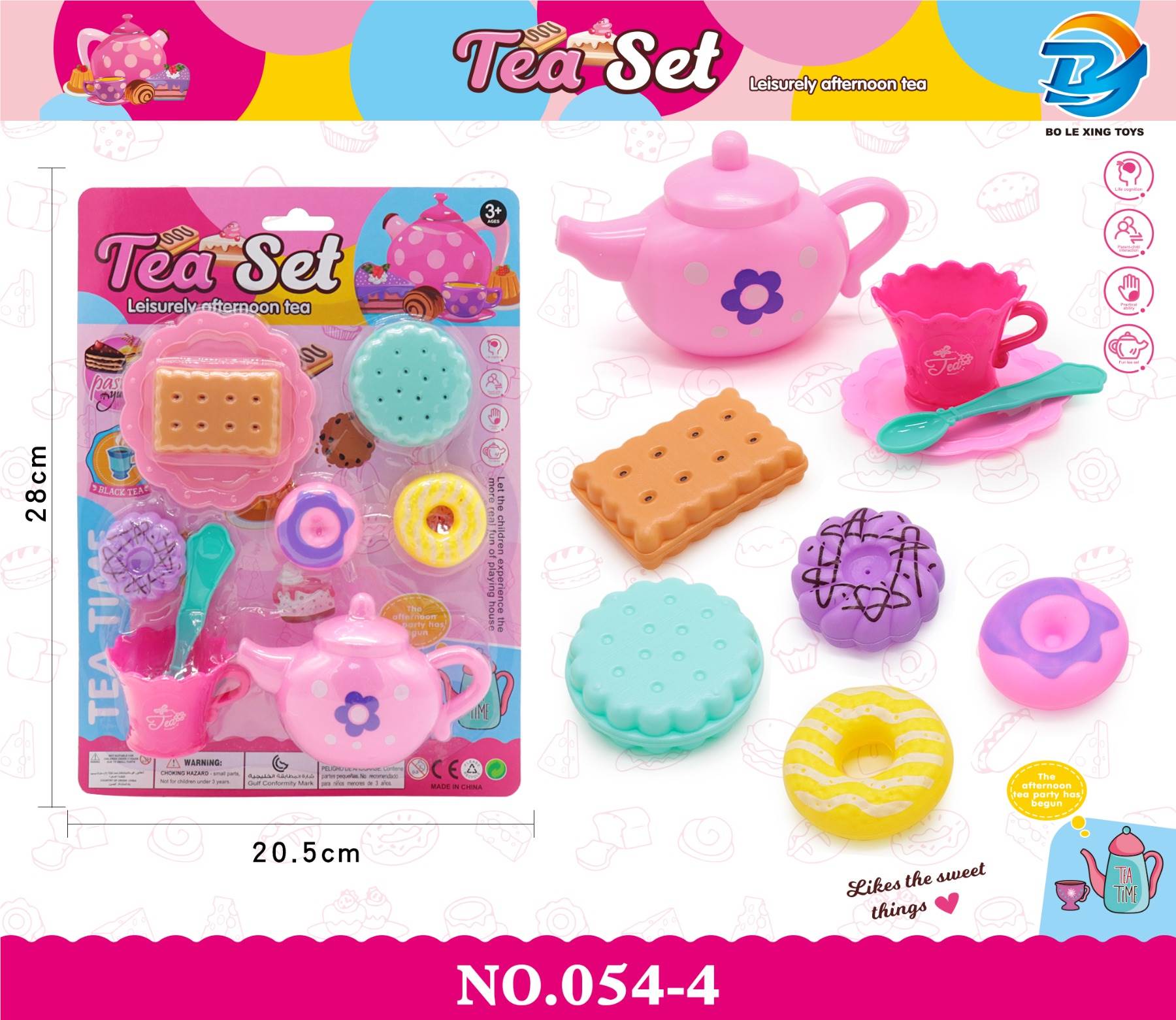Игровой чайный сервиз с продуктами, сюжетно-ролевая игра