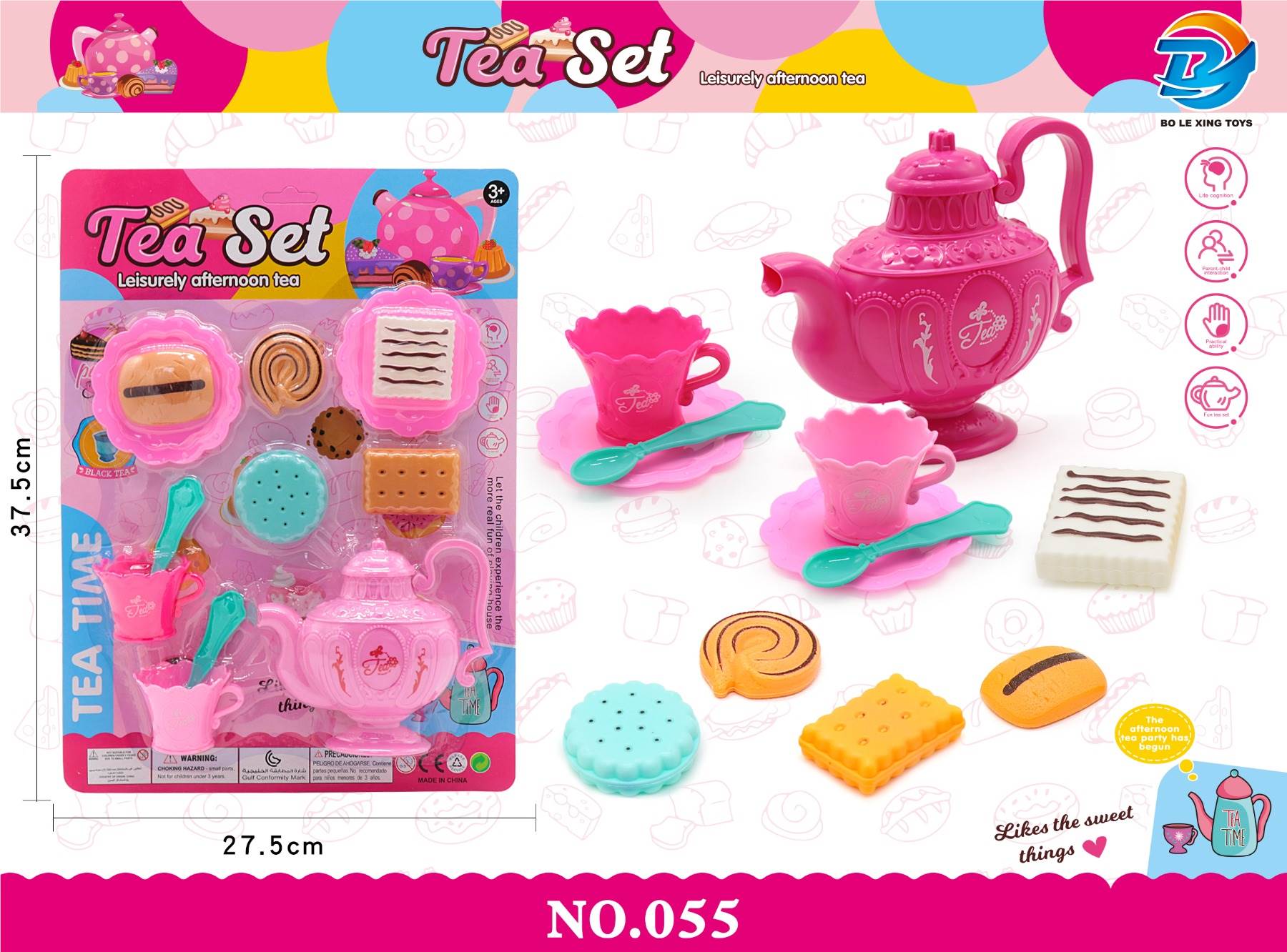 Игровой чайный сервиз с продуктами для сюжетно-ролевых игр