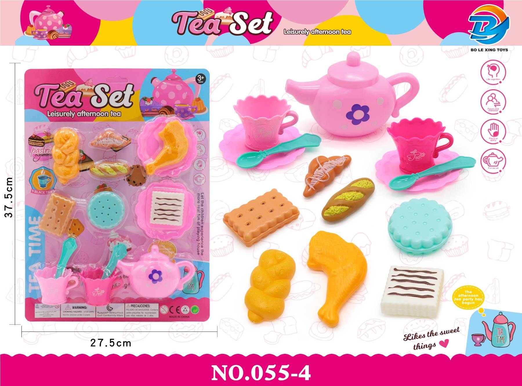 Игровой чайный сервиз с продуктами для сюжетно-ролевых игр