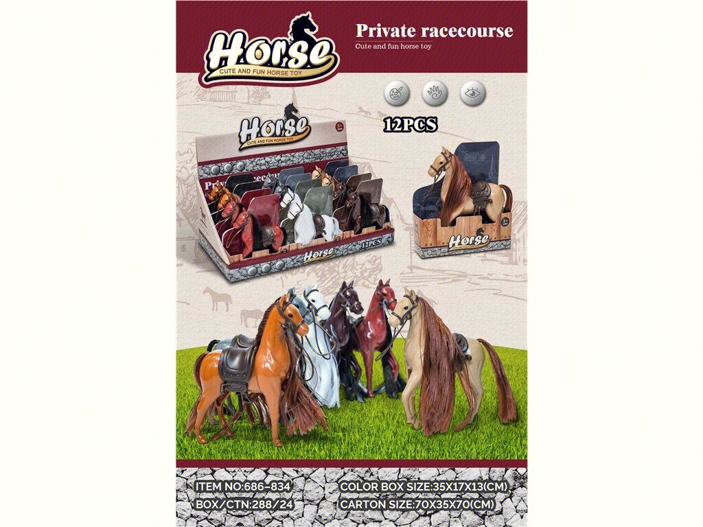 Набор из 12 игрушечных пони с амуницией