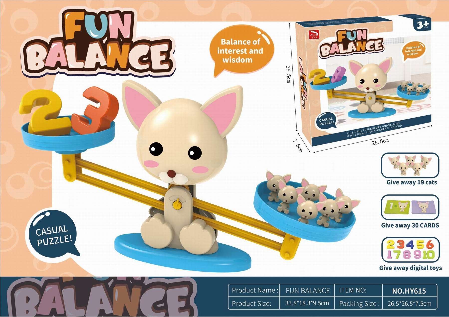 Развивающая игра "Котик-Весы" для обучения счету