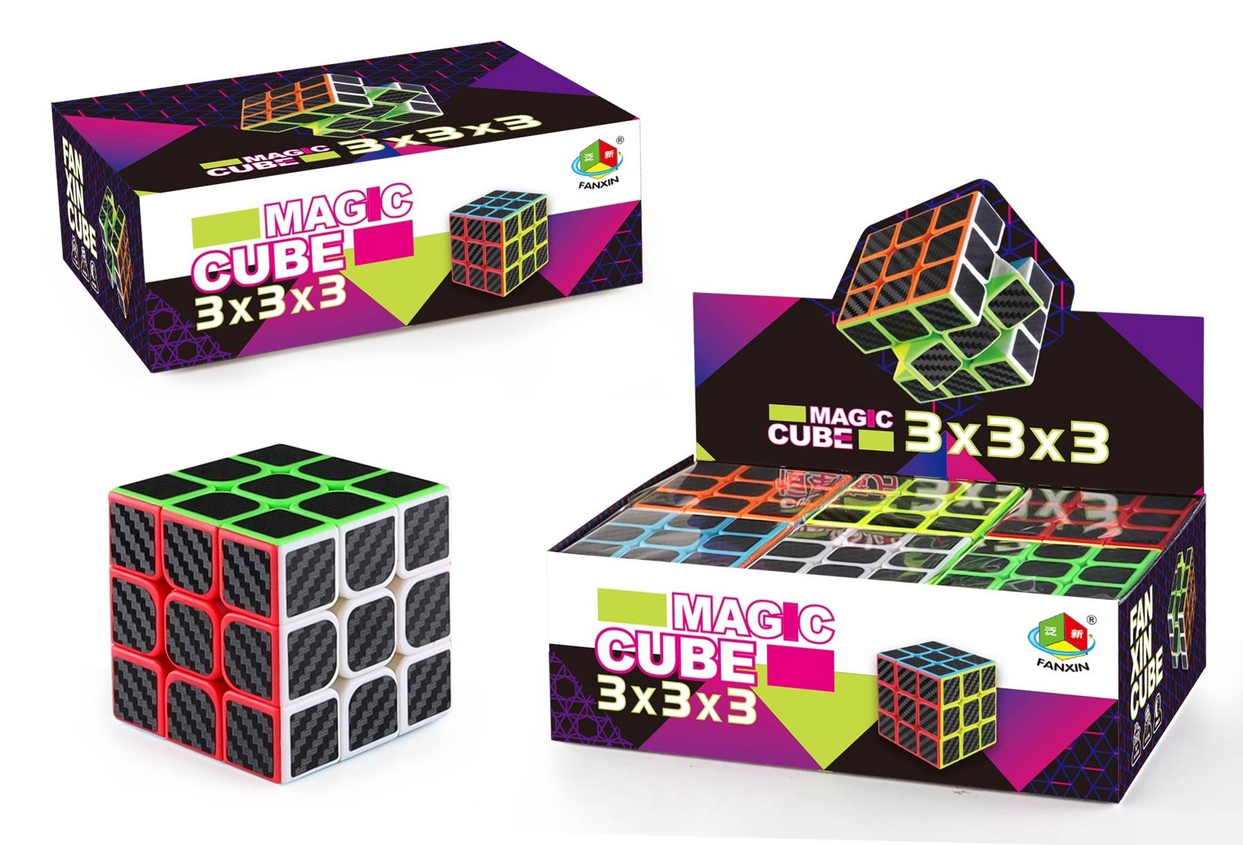 Кубик Рубика 3x3 карбон (GCC)