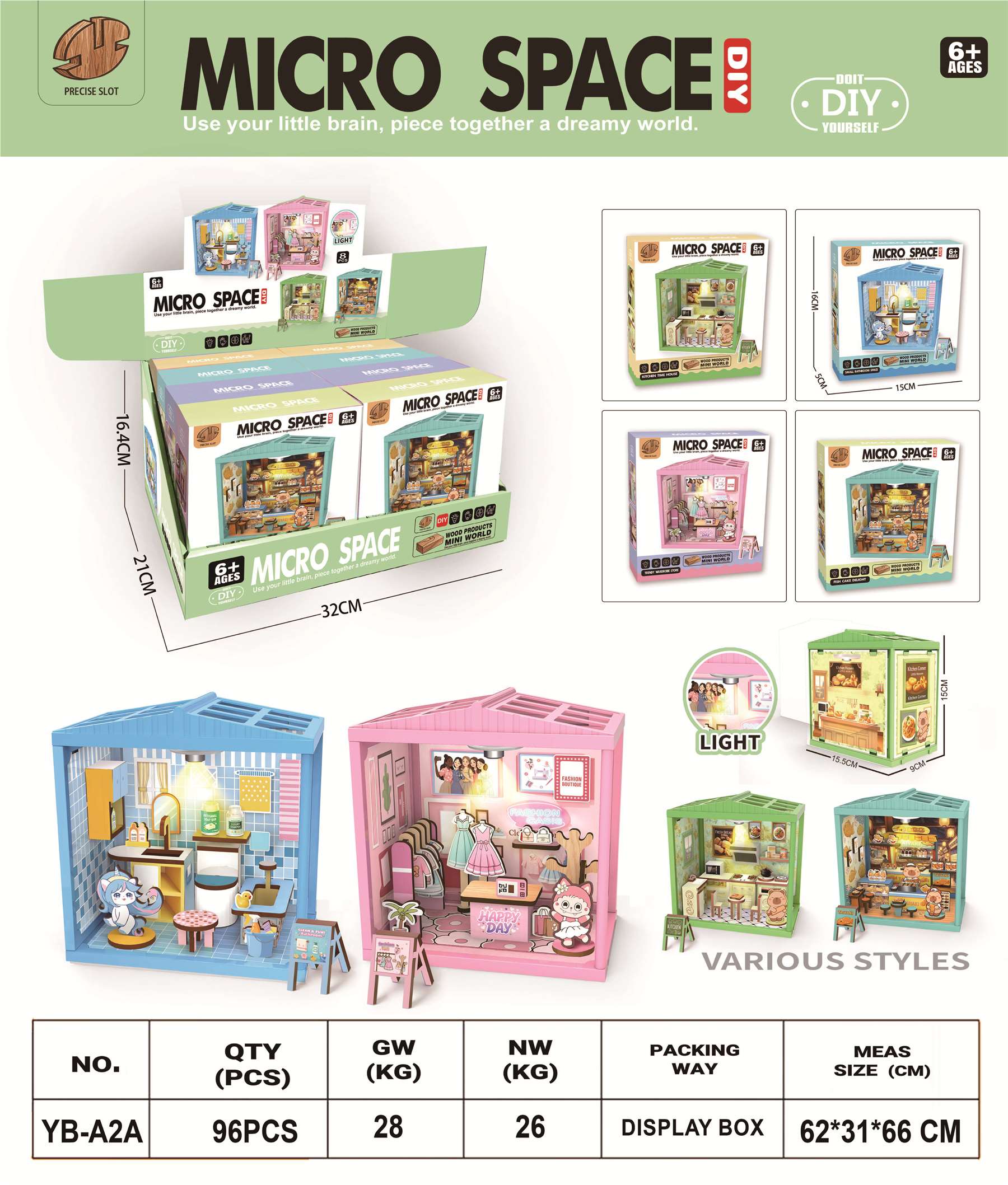 Деревянная микро-сцена Игровой набор