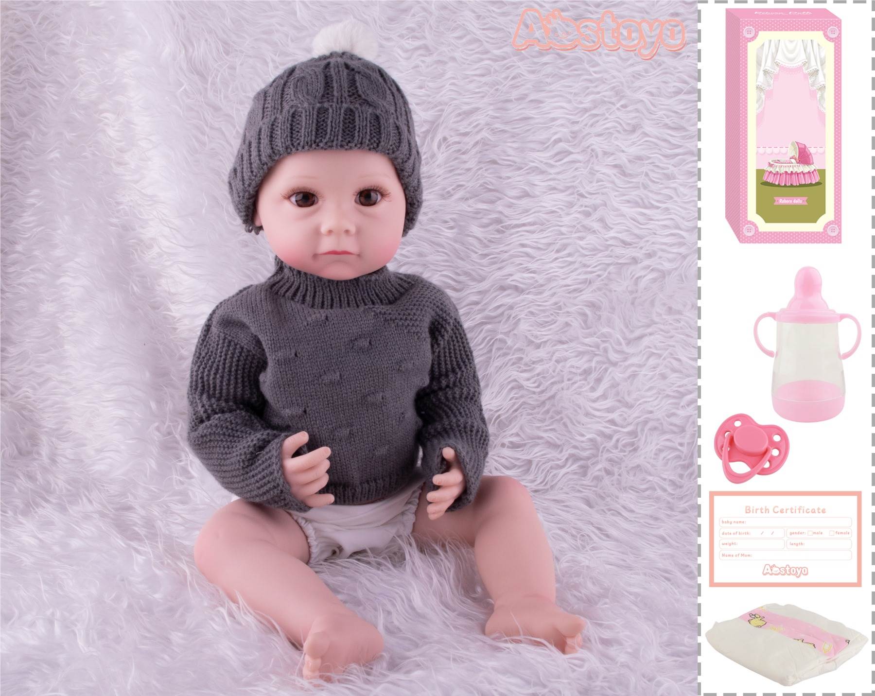 Реалистичная кукла-реборн 55 см
