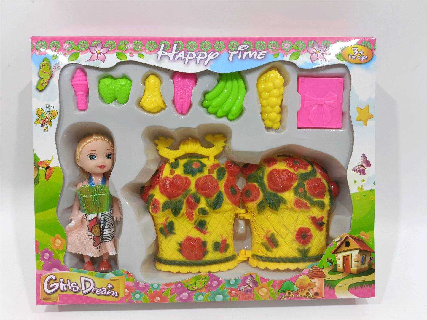 Игровой домик-корзина с цветами