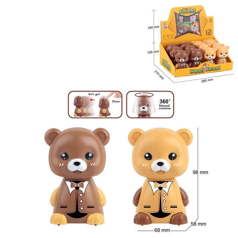 Игрушка-каталка "Мишка", нажимной механизм, 12 шт/дисплей