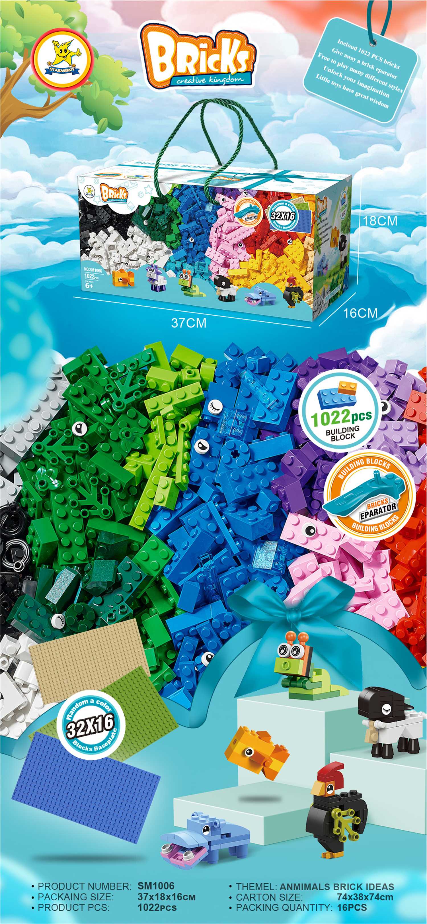 Конструктор LEGO-типа "Креативная группа", мелкие детали