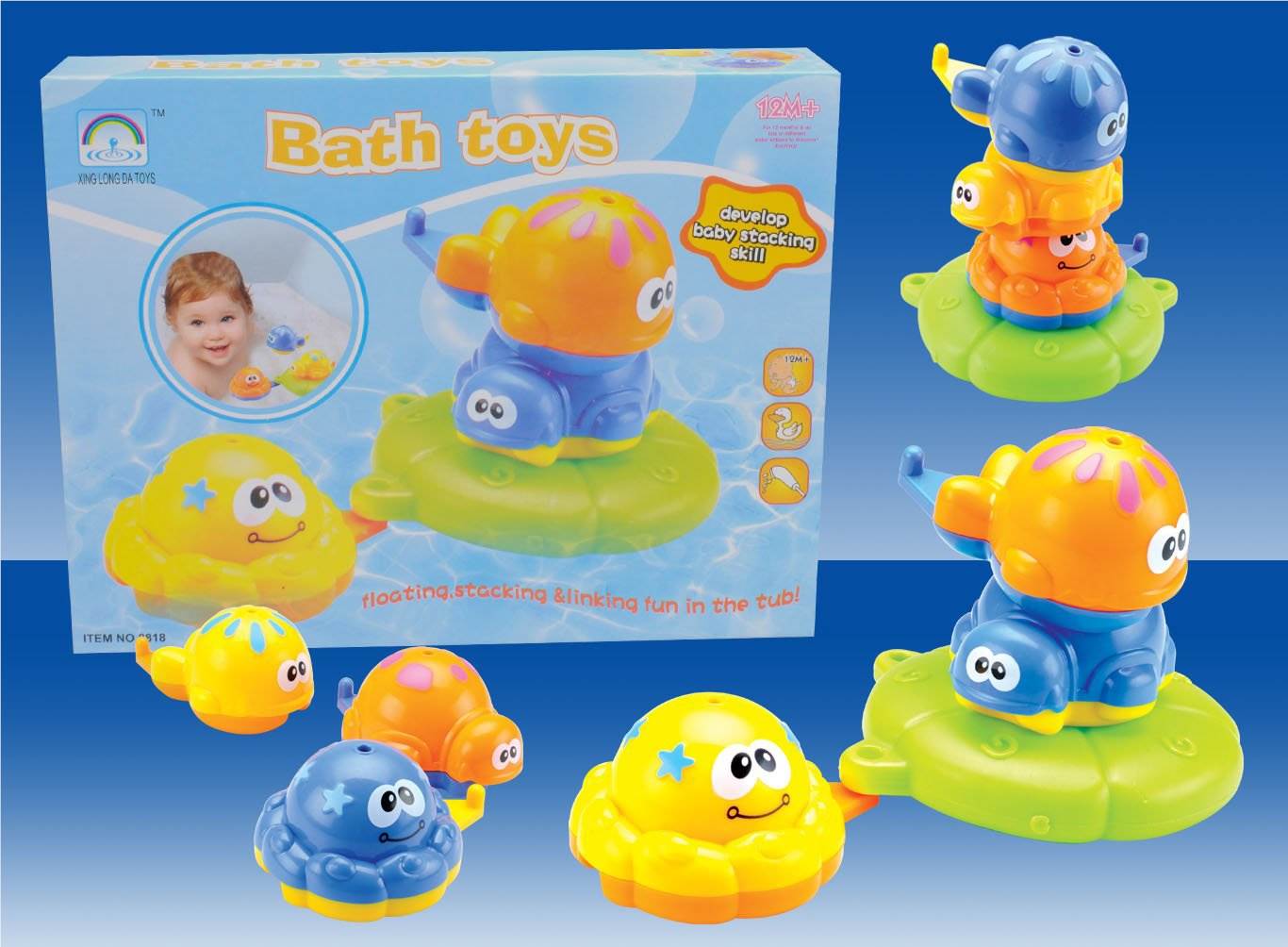Игрушки для ванной "Веселые зверята", 48 шт.