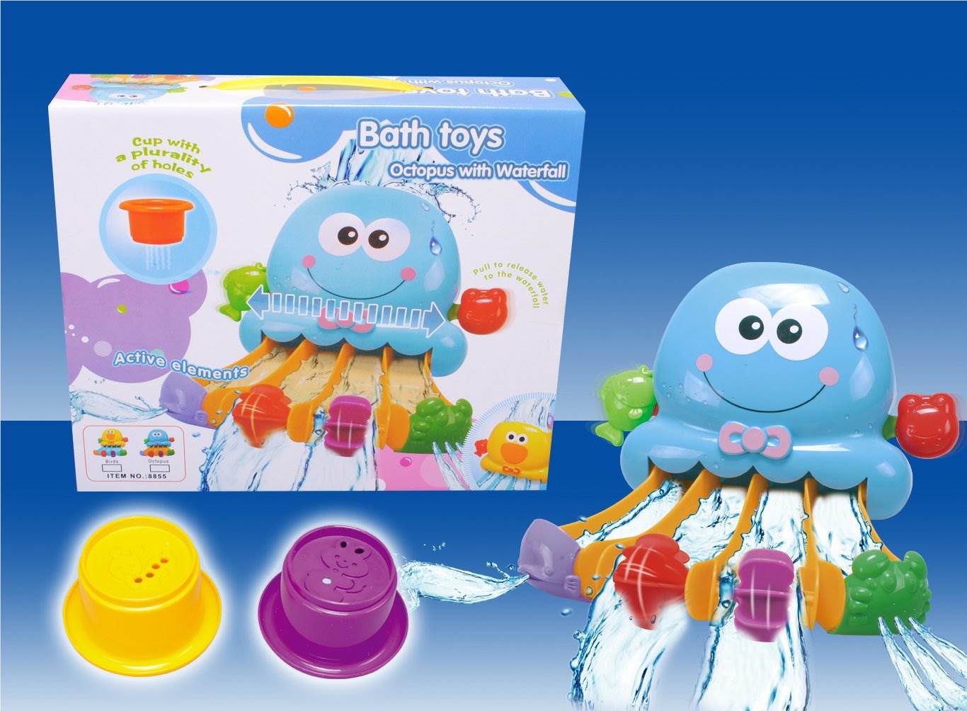 Игрушка для ванной Осьминог с горкой