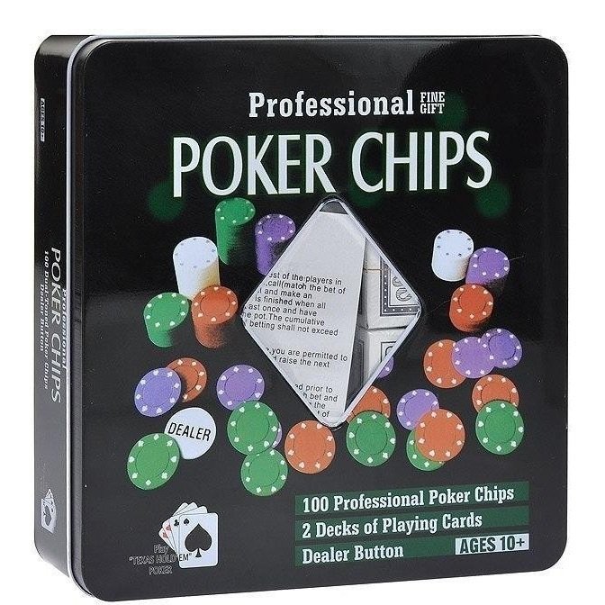 Набор фишек для покера "100 Yards Open Chips" в металлической коробке