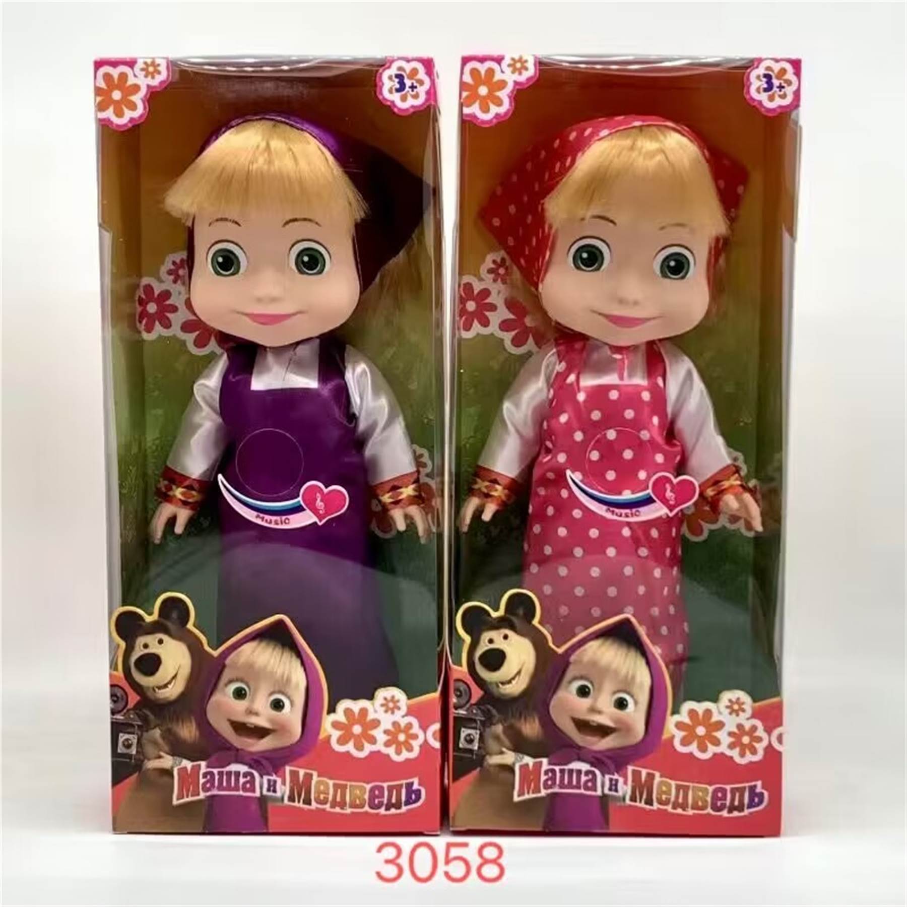 Кукла Маша и Медведь 35 см, винил, музыкальная