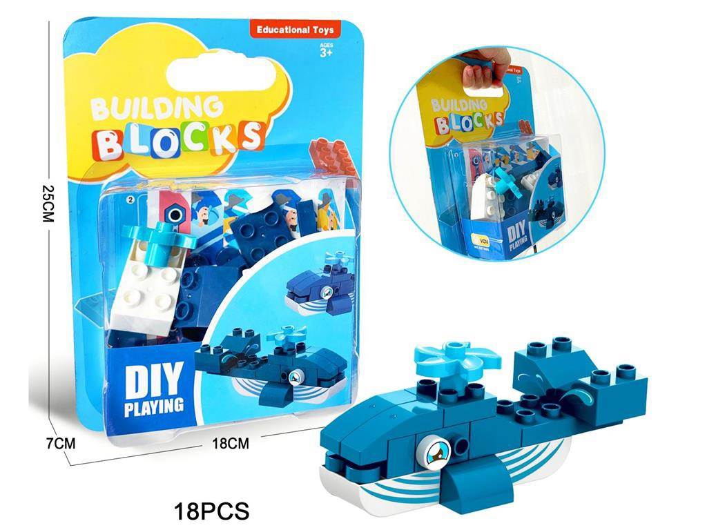 Кит, совместимый с LEGO, крупные блоки, 18 деталей