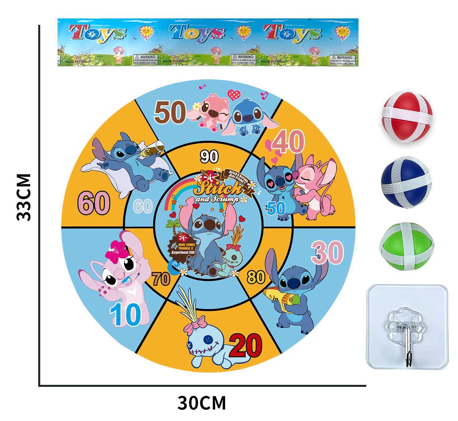 Мишень-липучка "Стич", 28 см