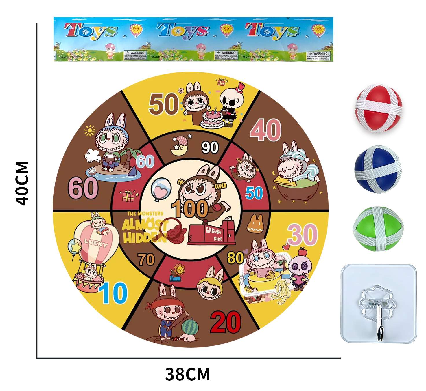 Мишень-липучка 36 см с мячиками