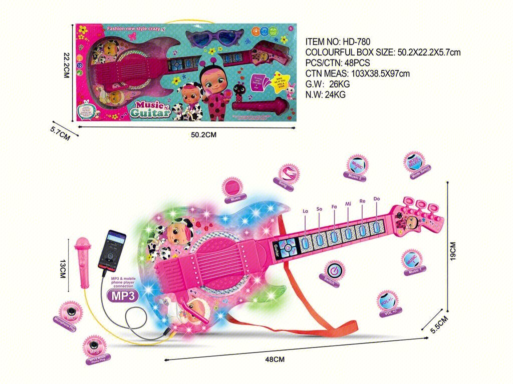 Светящаяся гитара Dazzling light guitar оптом