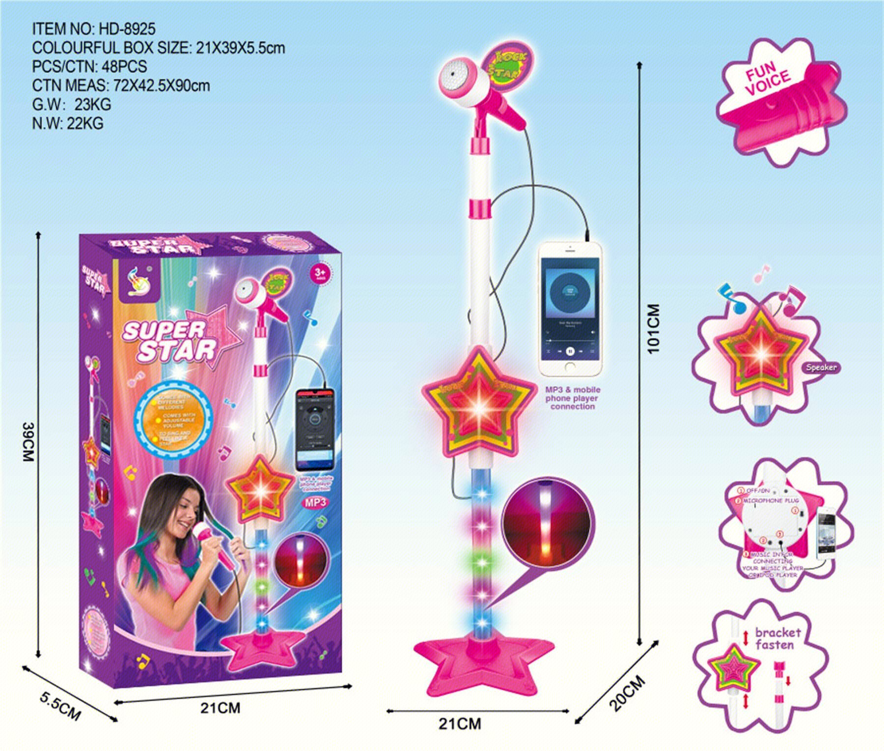 Детский микрофон SINGLE MICROPHONE для пения
