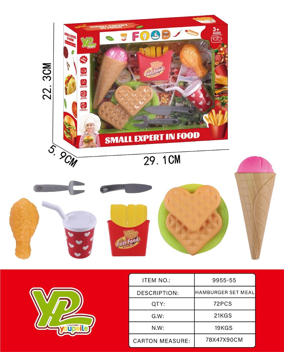 Игровой набор "Мороженое и картофель фри"