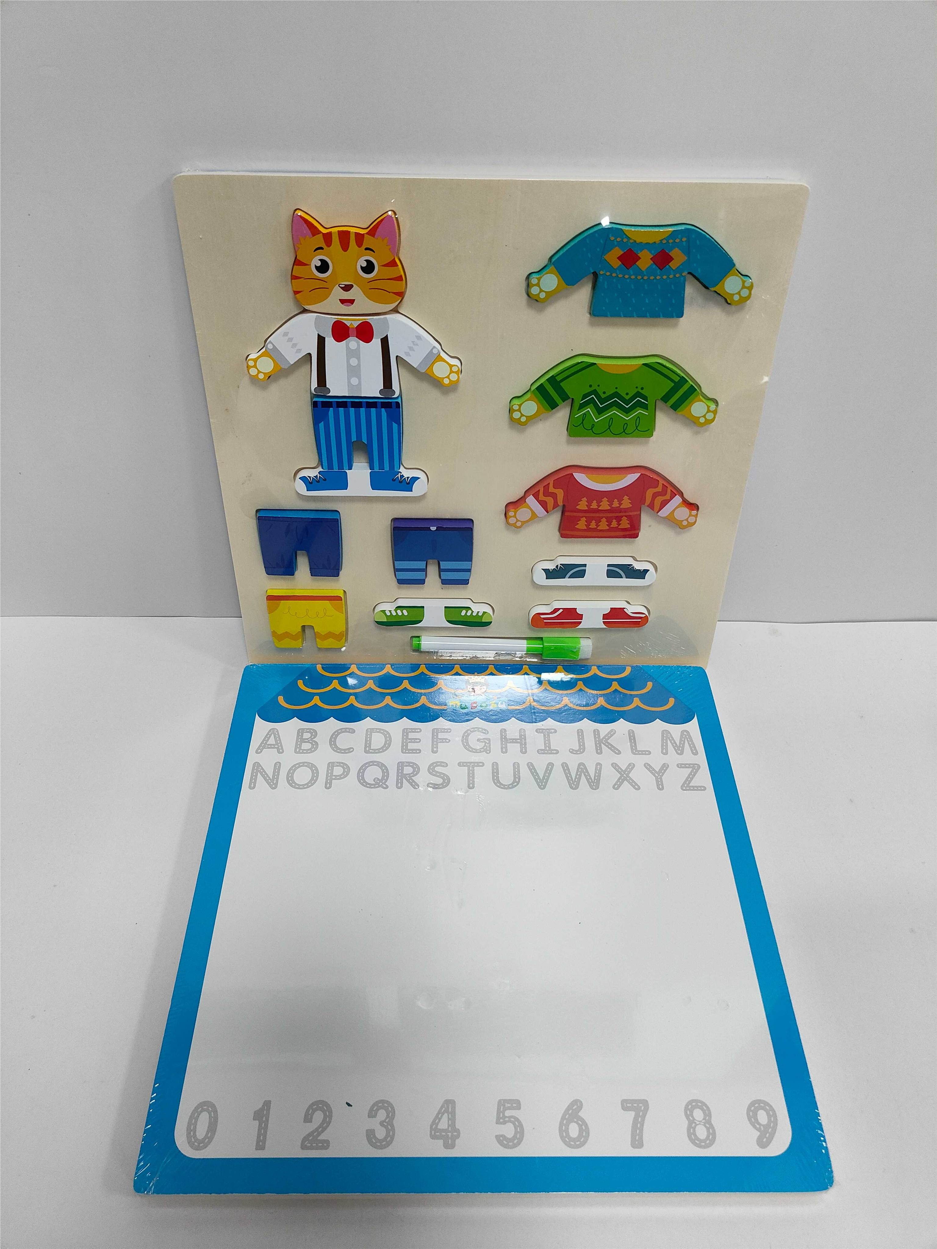 Деревянная игра-одевалка + доска для рисования