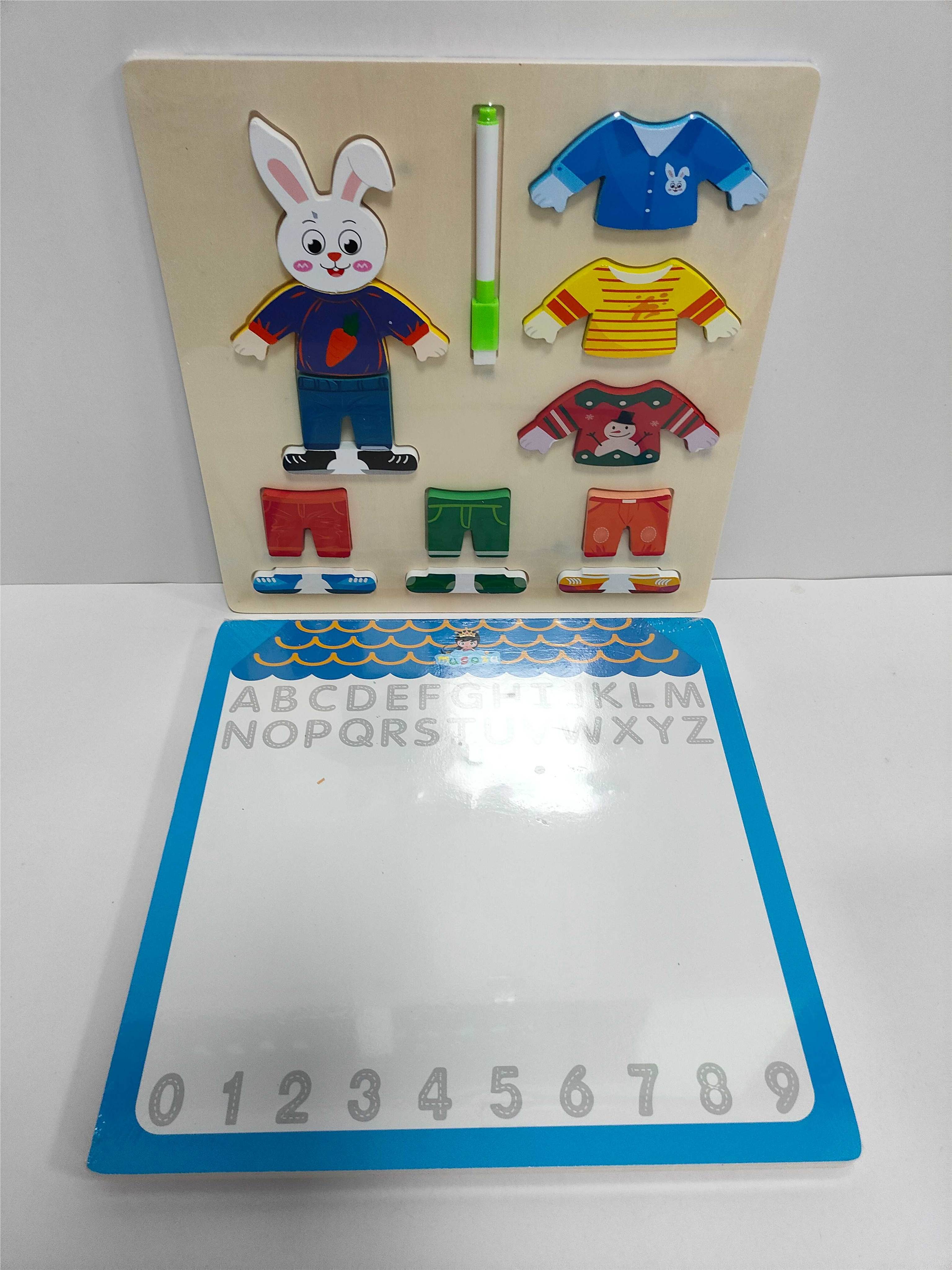 Деревянная игра-одевалка с доской для рисования