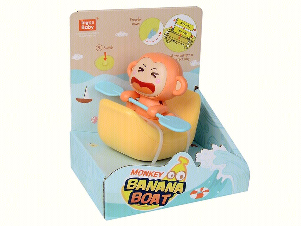 Обезьянка-банан для ванной, заводная игрушка