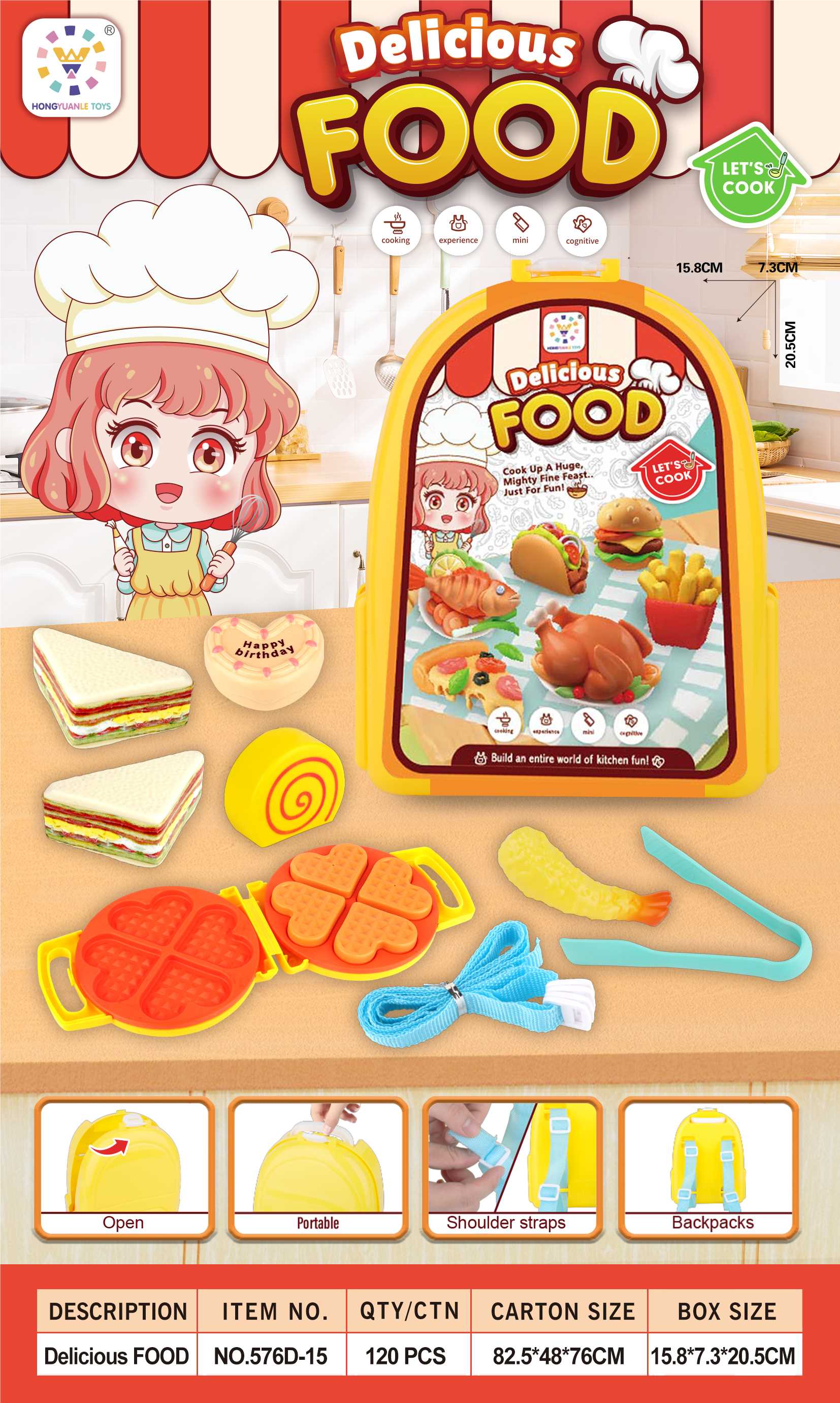 Игровой набор "Школьный ранец с продуктами"