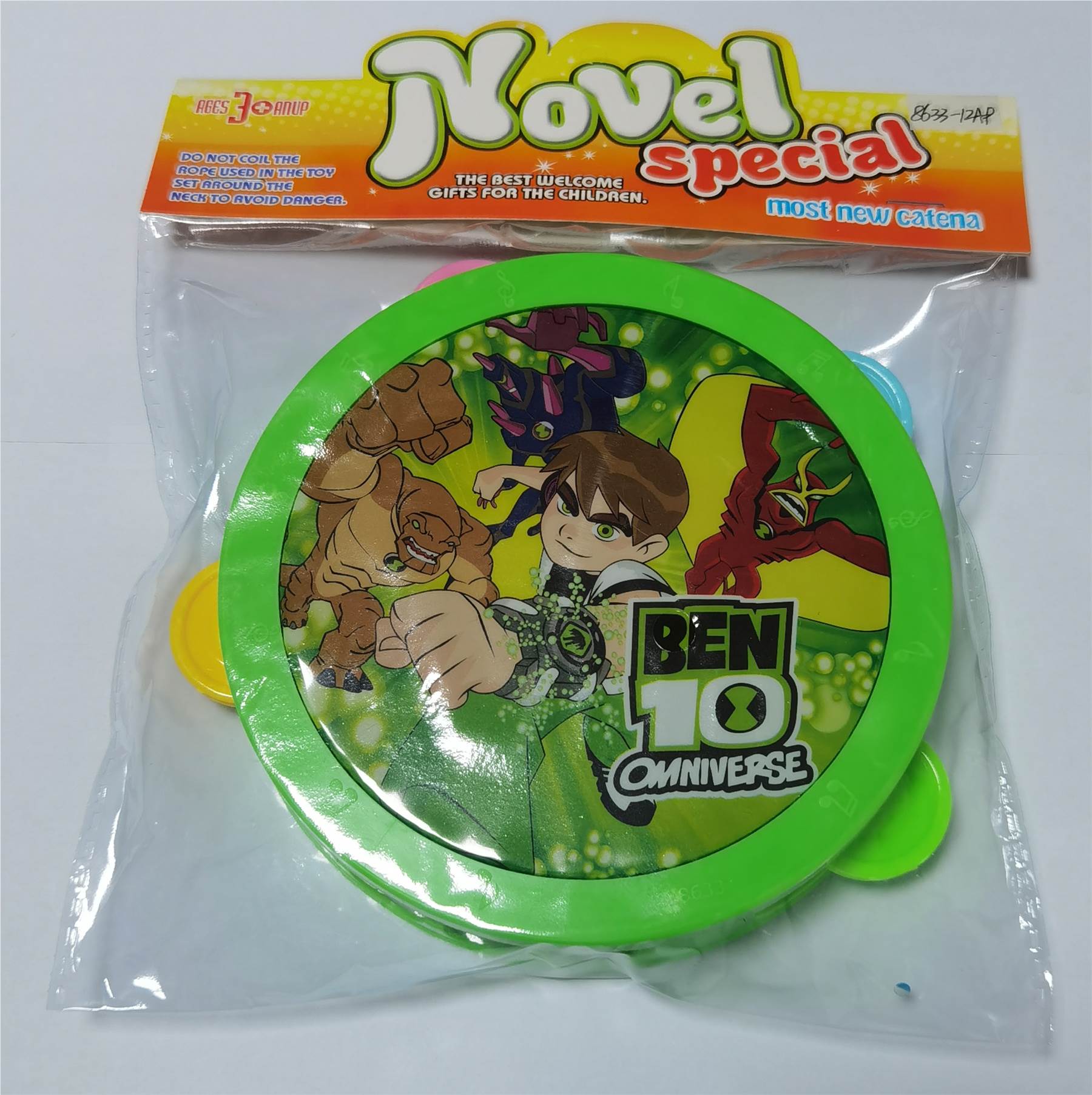 Бубен детский BEN10, музыкальный инструмент