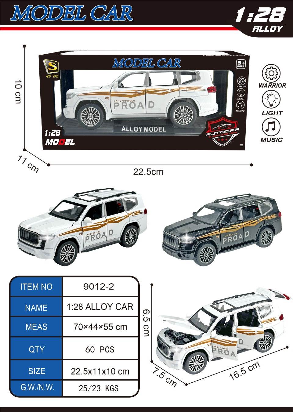 Металлическая модель Toyota Prado 1:28
