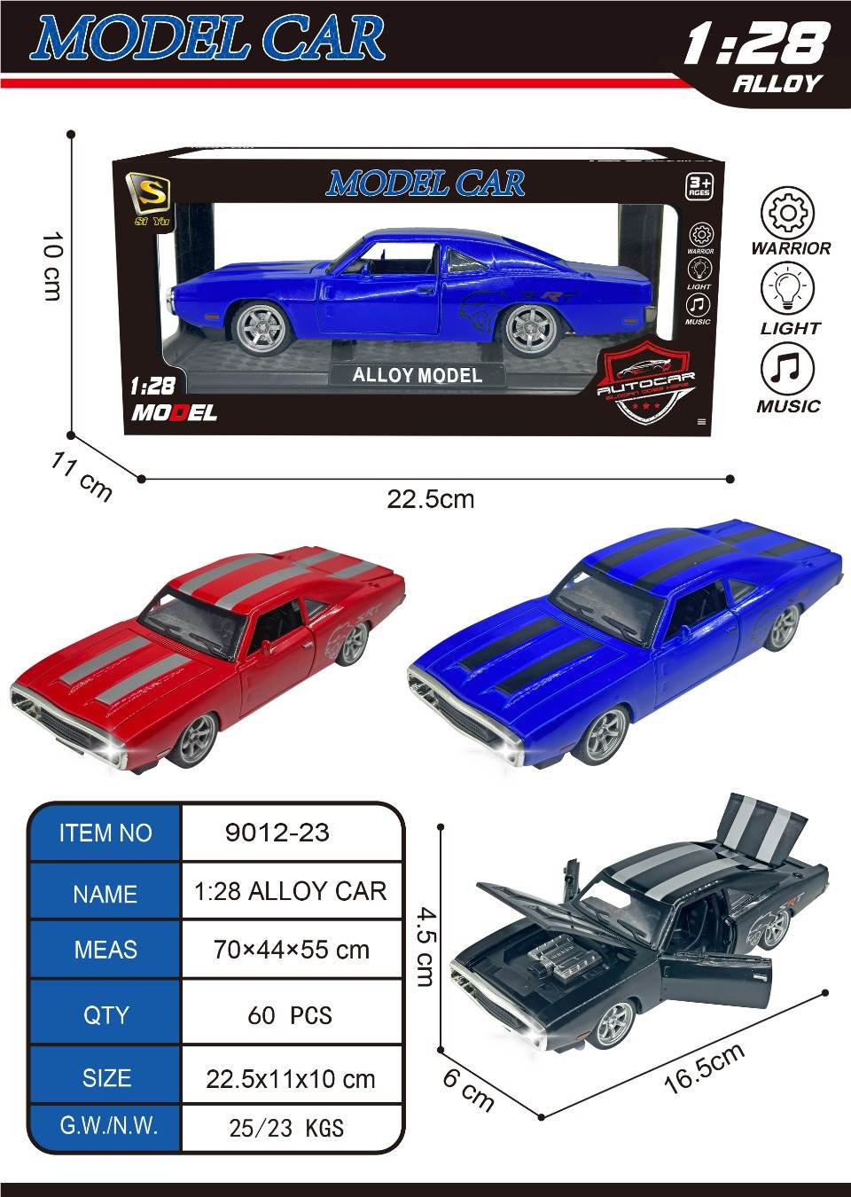 Металлическая модель Dodge Charger 1:28