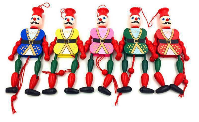 Деревянная игрушка-дергунчик "Солдатик", 5 цветов