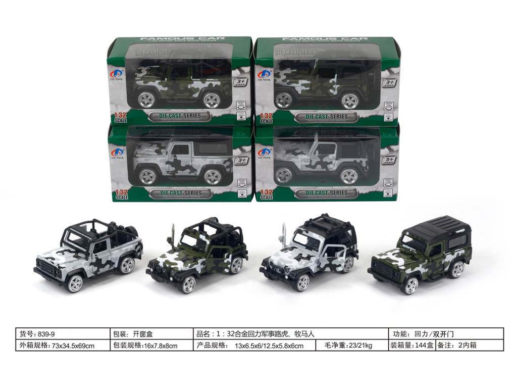 Металлическая машинка Land Rover/Wrangler 1:32, инерционная