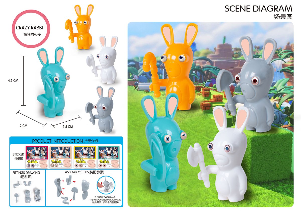 Конструктор Crazy Rabbit DIY, 1000 шт/коробка