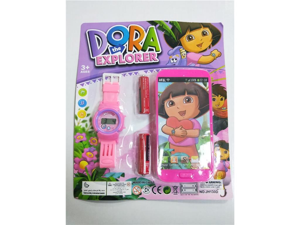 Игрушечный телефон Dora с часами и сумкой