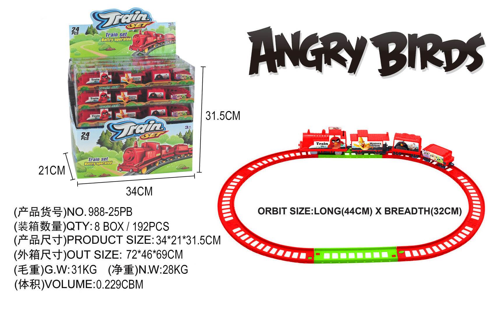 Электрическая железная дорога Angry Birds, 24 шт.