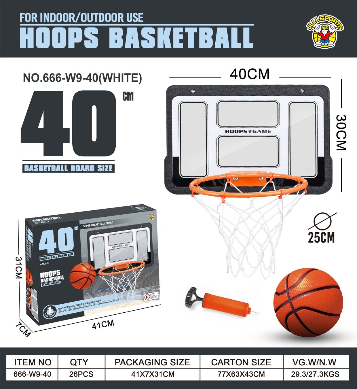 Баскетбольный щит 40*30 см с кольцом, прозрачный