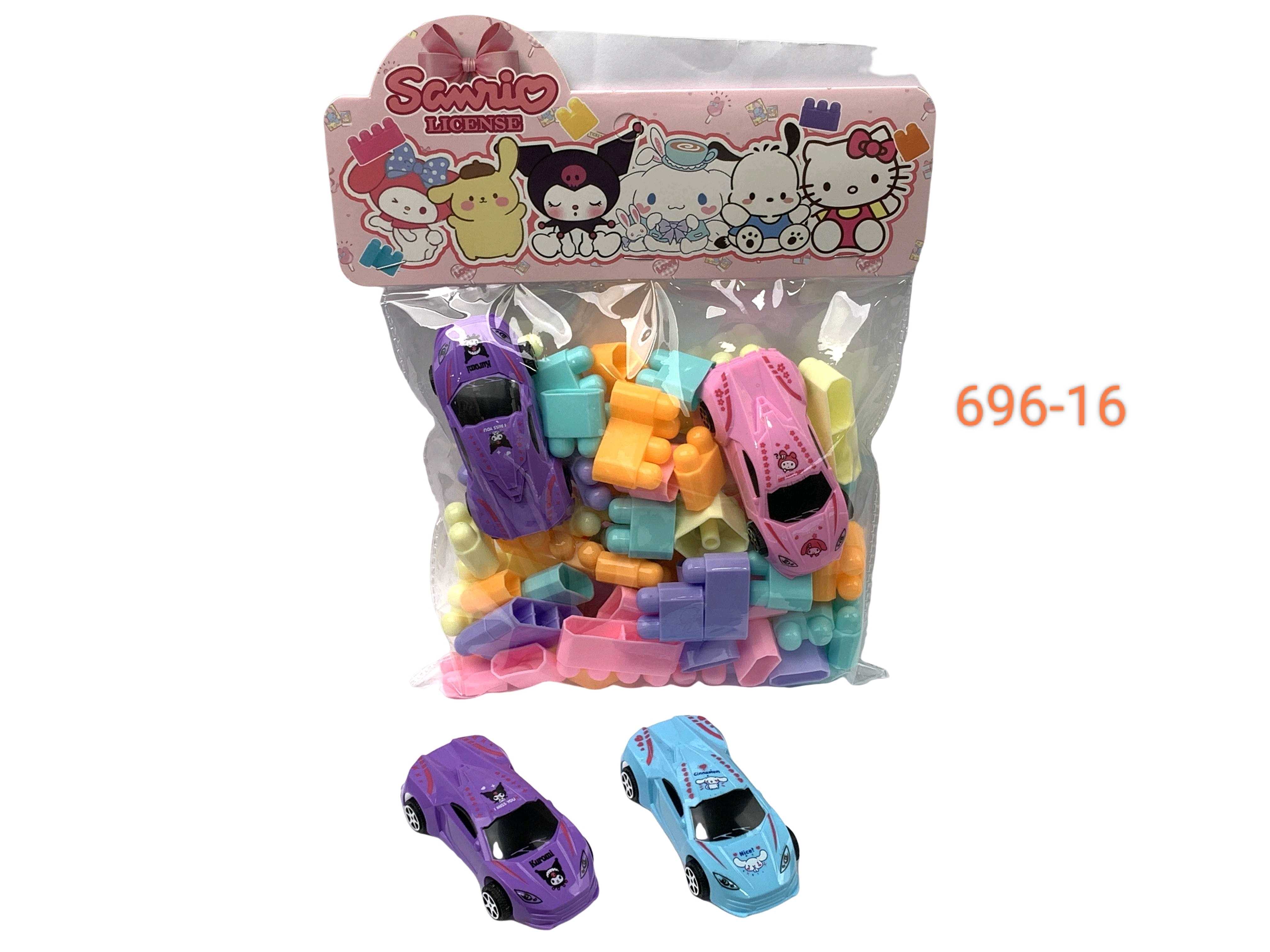 Конструктор Sanrio Cart Bricks, крупный блок, машинки
