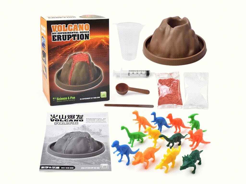 Игрушка "Извержение вулкана и динозавры"