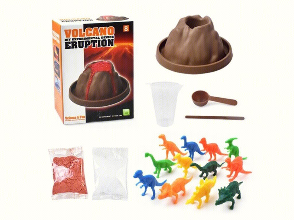 Игровой набор: извержение вулкана и динозавры