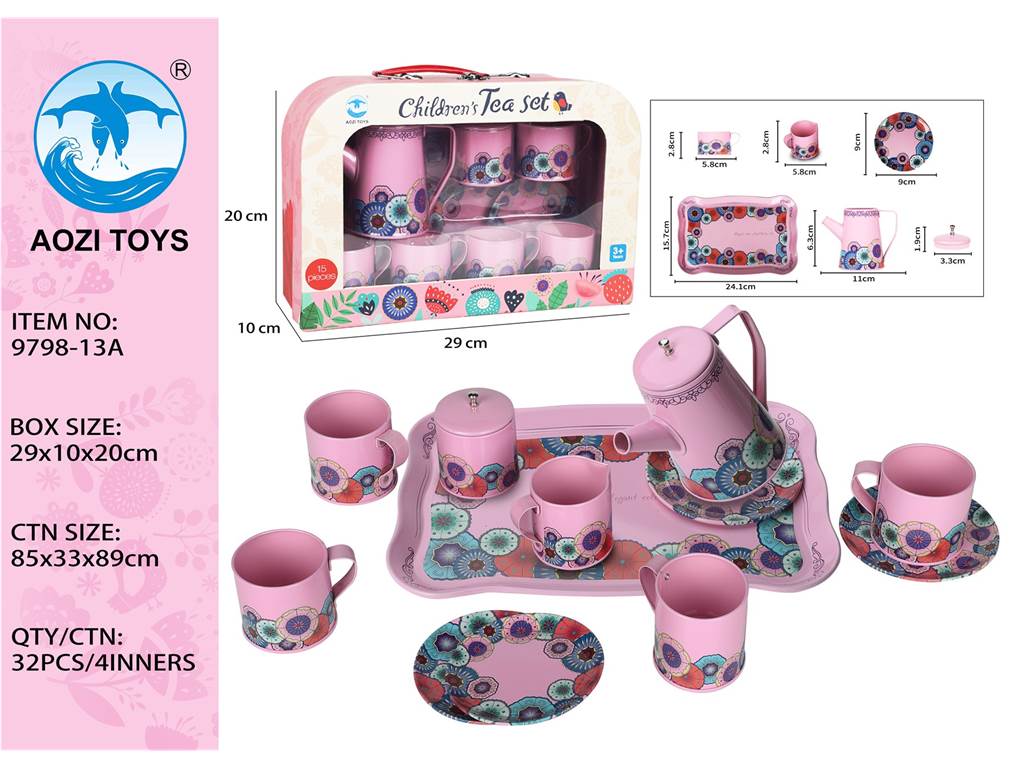 Игровой набор "Розовый кофейный сервиз", 14 предметов