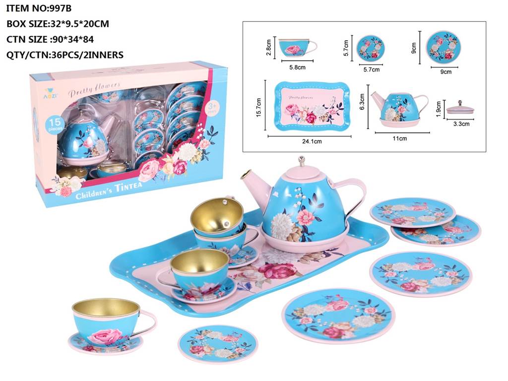 Игровой чайный сервиз "Роза", 15 предметов