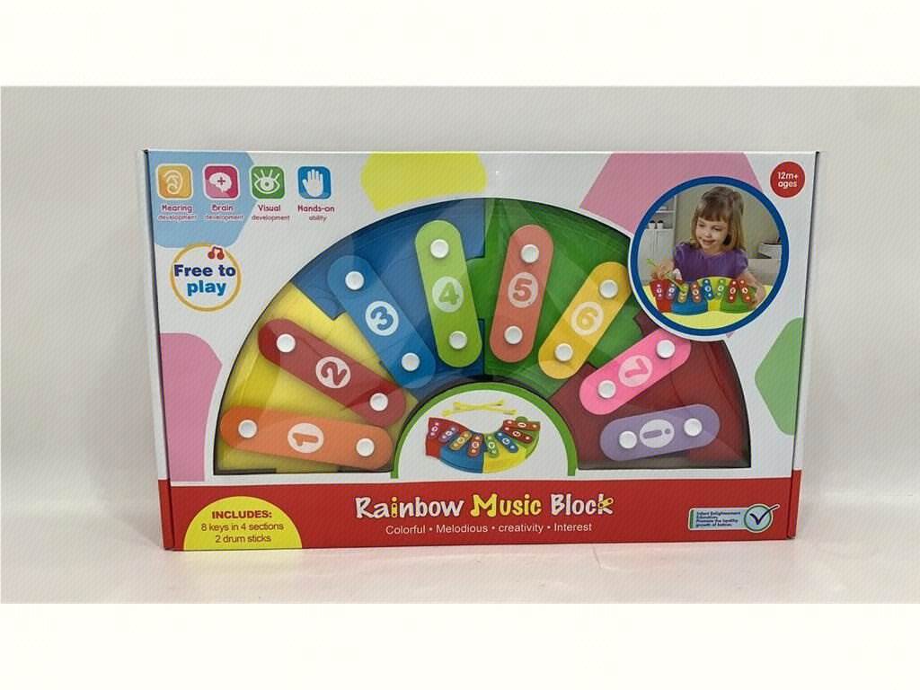Разборный 8-тональный ксилофон-радуга