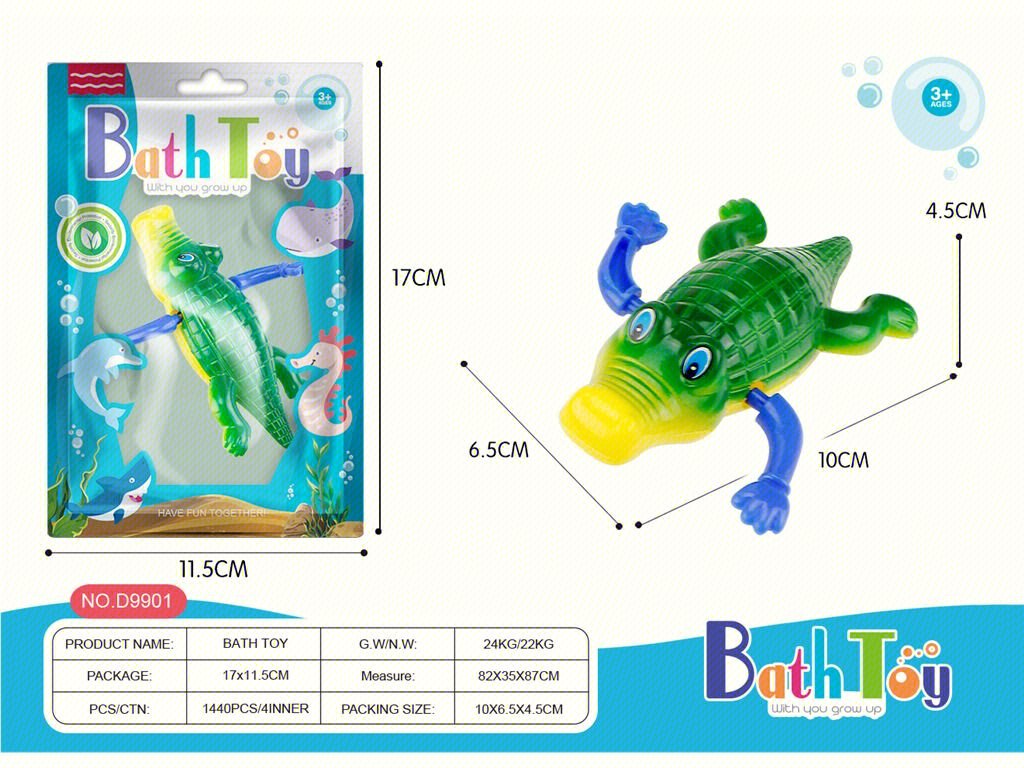 Игрушка для ванной Крокодил, заводной, для купания