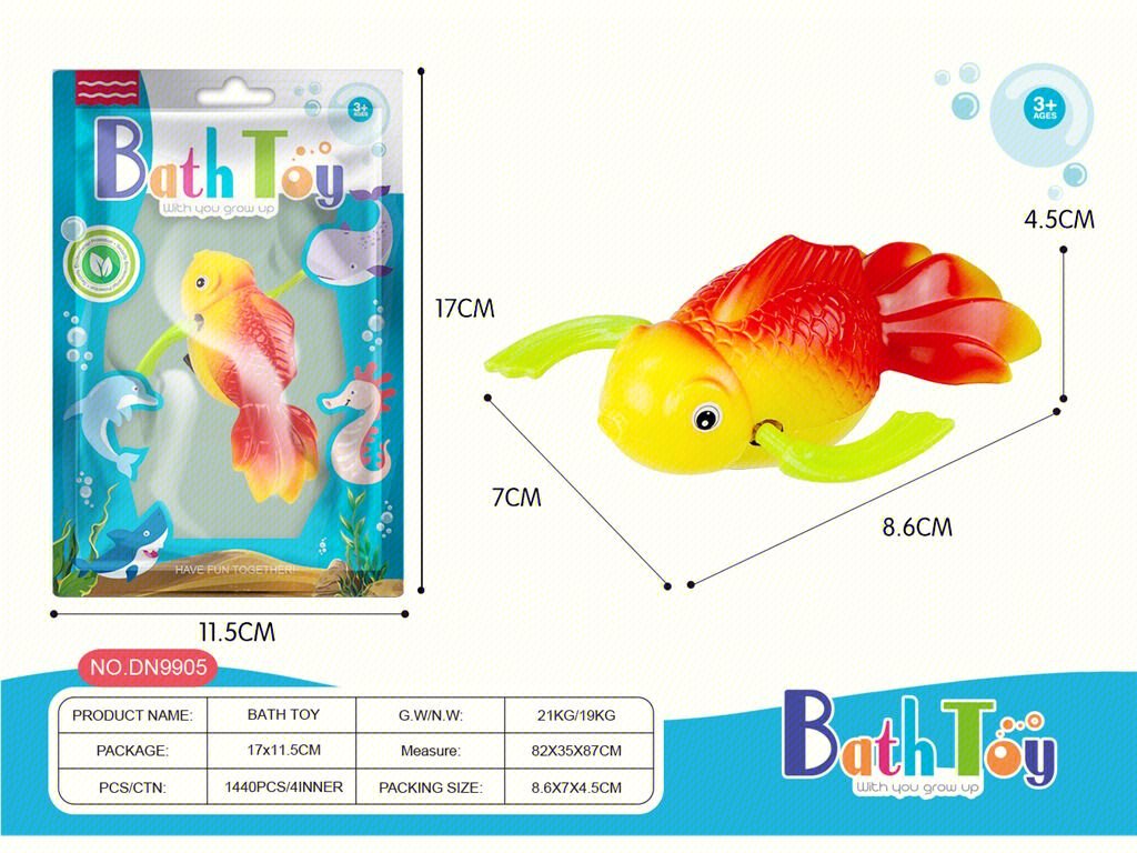 Игрушка для ванной "Золотая рыбка", заводная