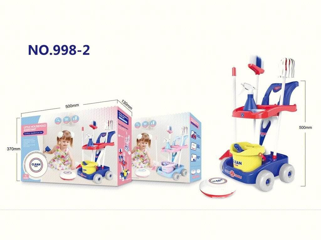Игровой набор для уборки "Чистый дом", тележка